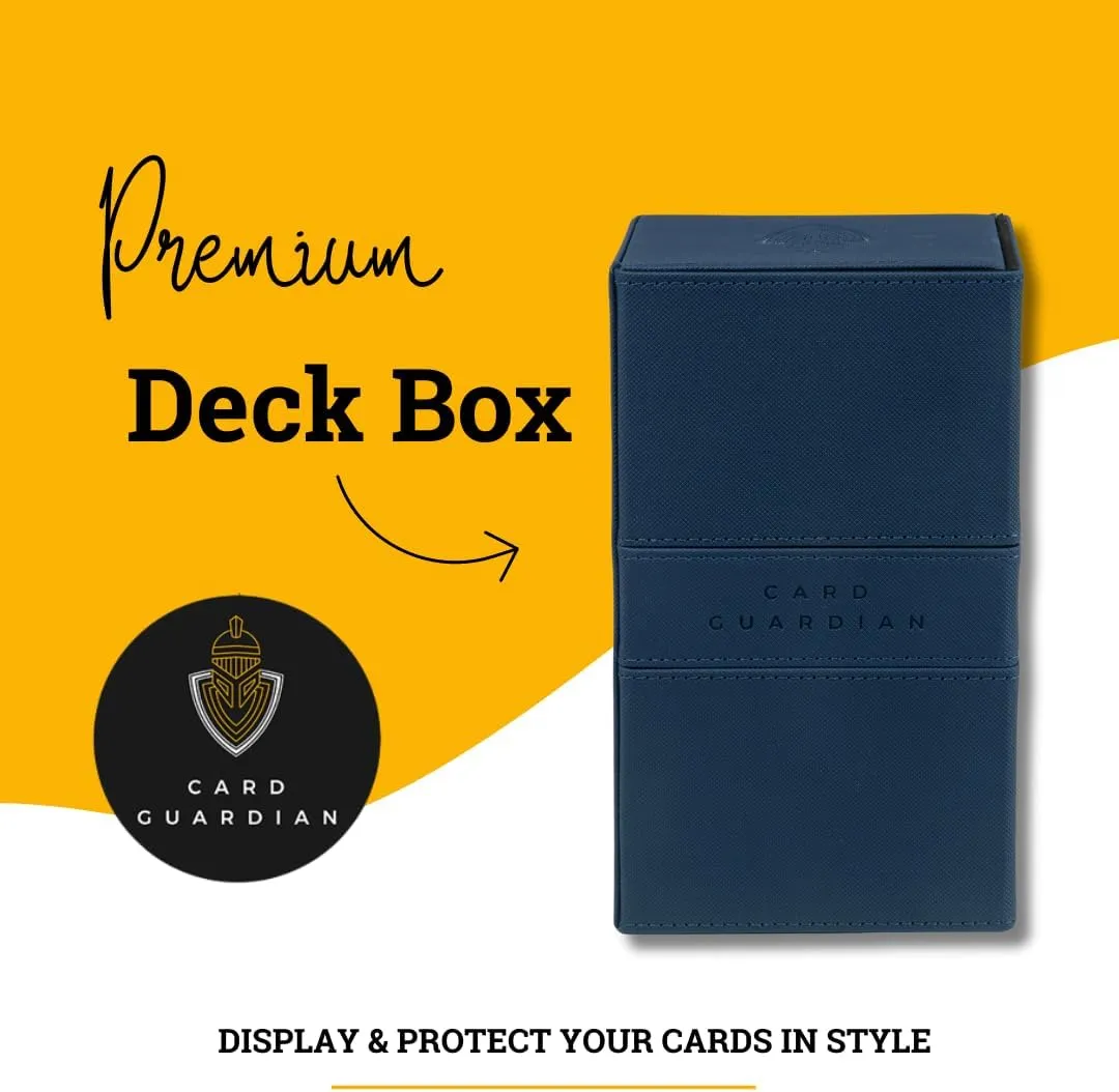 Yugioh Deck Box, Sports Card Storage Boxes Card Guardian - Premium Double Deck Box (Blue) for 200  cards Trading Card Games TCG Perfect for Magic the yean network dependable linguistic gathering (MTG), Commander Deck, 